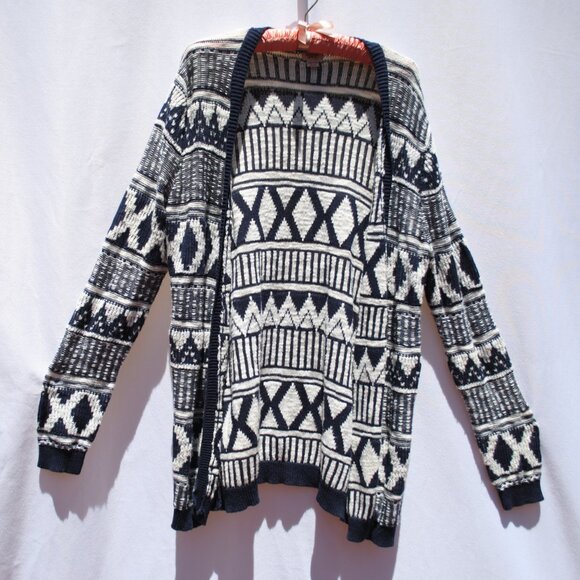 Mossimo Supply Co. Tribal Print Knit Open Front Cardigan Sweater PLUS SIZE (XXL) - Picture 2 of 6